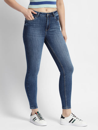 Madame Mid Rise Blue Skinny Fit Jeans