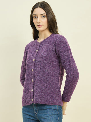 Madame Purple Cardigan with Buttons