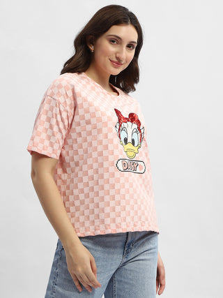 Madame Disney Donald Duck Pink Cotton T-Shirt