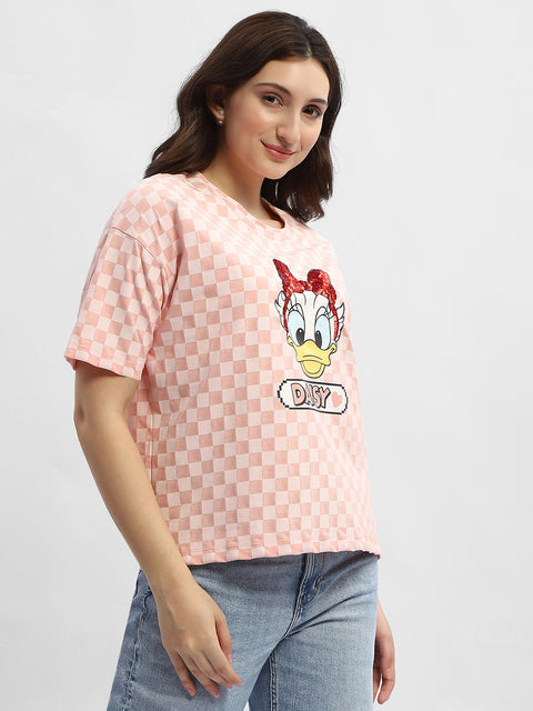 Madame Disney Donald Duck Pink Cotton T-Shirt