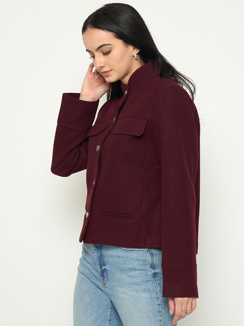 Madame Maroon Short Coat