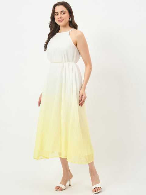Madame Yellow Flared Dress