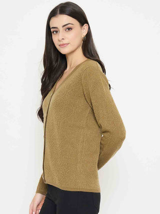 Madame Cable Knit Khaki Cardigan
