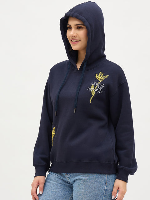 Madame Blue Floral Cotton Sweatshirt