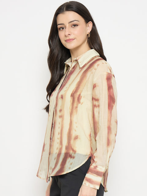 Madame Brown Tencel Nylon Blend Printed Shirt