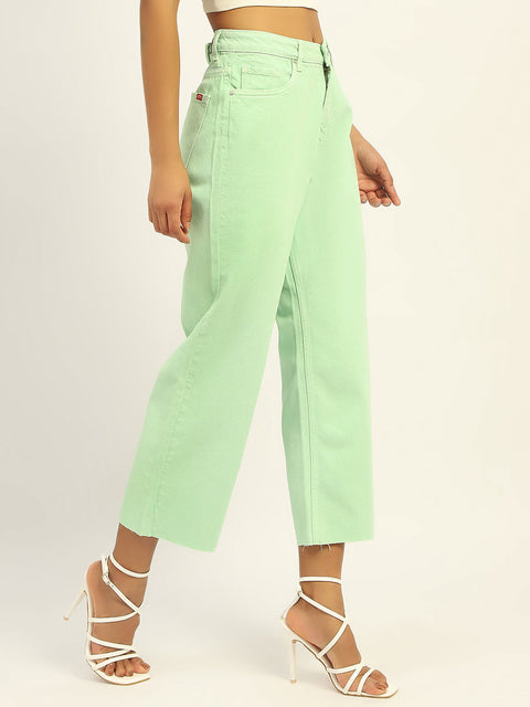 Madame Regular Mid Rise Cotton Green Denim
