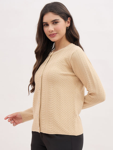 Madame Beige Viscose Blend Cardigan
