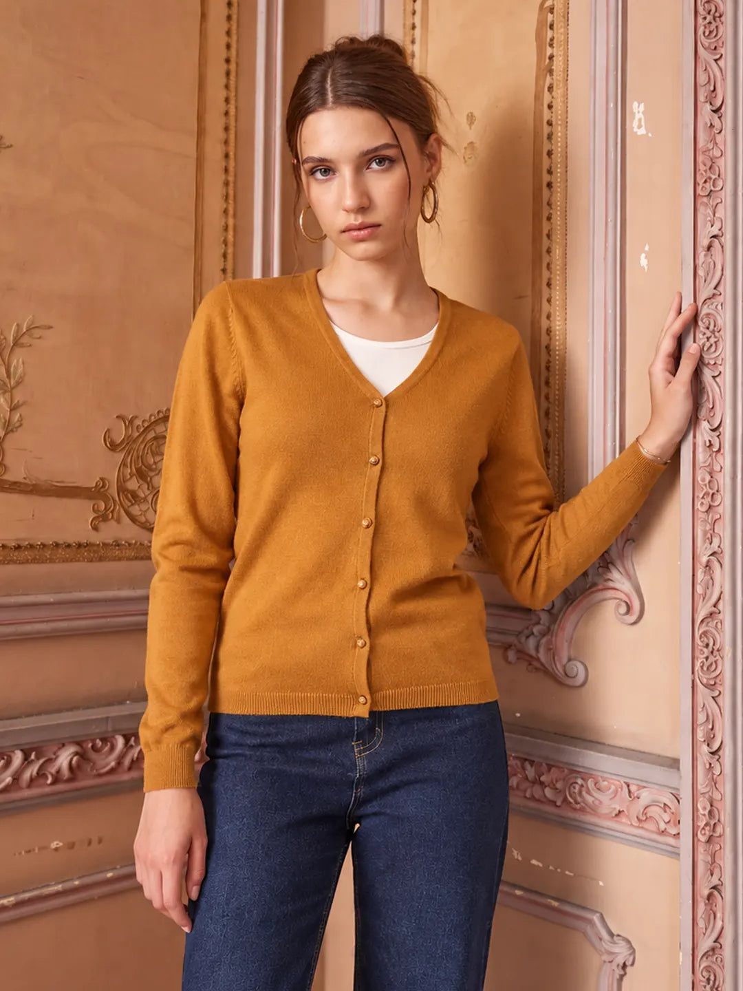 Madame Mustard Button-Up Cardigan color swatch