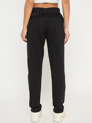 mSECRET Stitch Detailing Elasticated Waist Black Track Bottoms