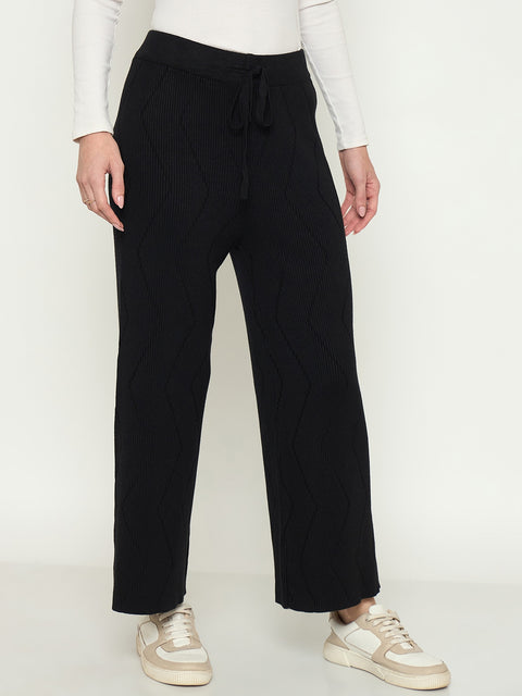 Madame Black Straight Fit Wool Bottoms