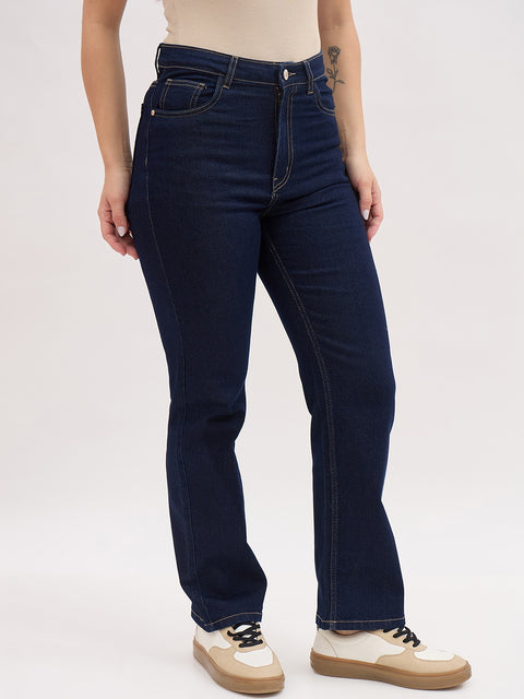 Madame Dark Blue Five-Pocket Straight Fit Jeans