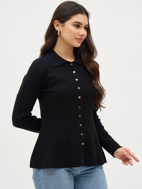 Madame Black Viscose Blend Sweater