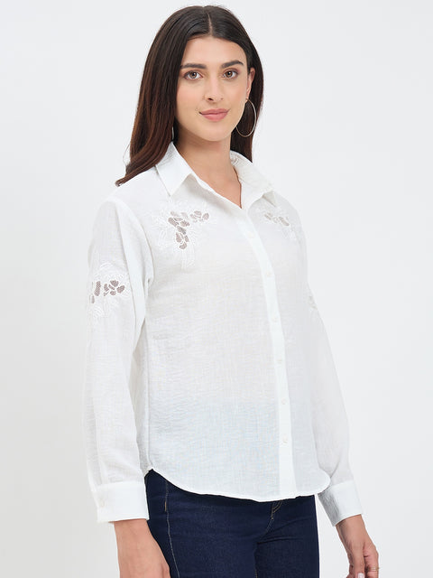 Madame White Cutwork Shirt