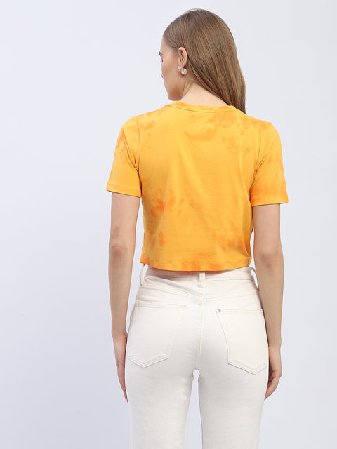 Madame Tie-Dye Light Orange Crop T-Shirt
