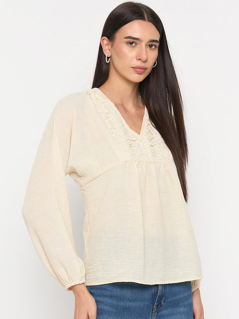 Madame Off-White Printed Top