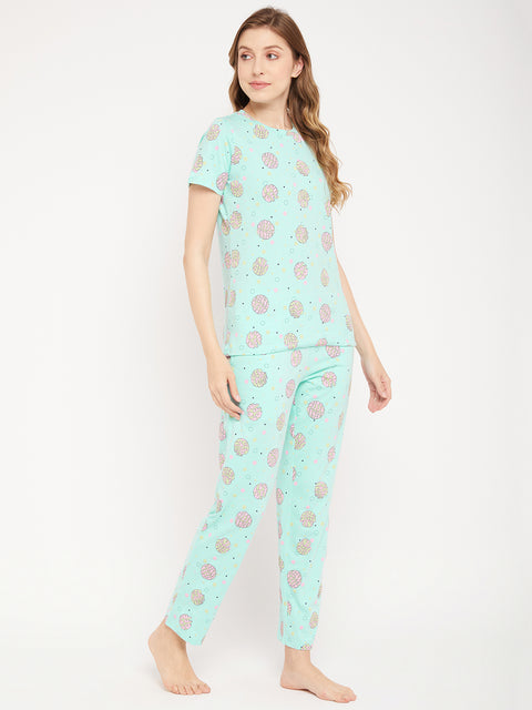 Msecret Aqua Cotton 2 Pc Cotton Nightsuit