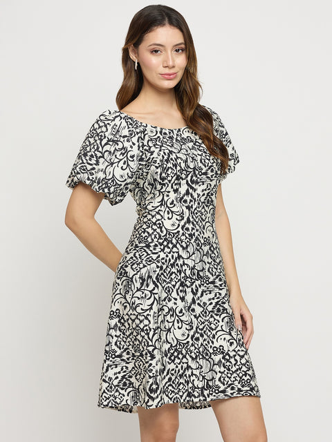 Madame Black Rayon Blend Dress