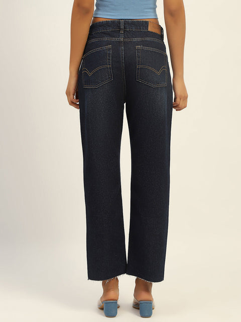 Madame Blue Loose Fit Cotton Jeans