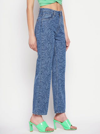 Madame Blue Printed Denim