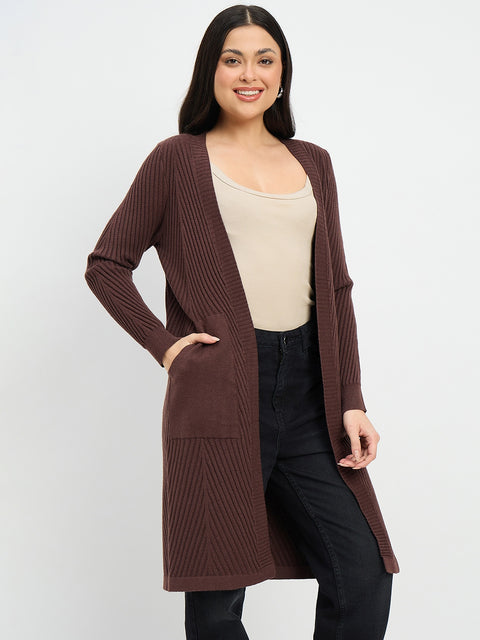 Madame Brown Knit Long Shrug