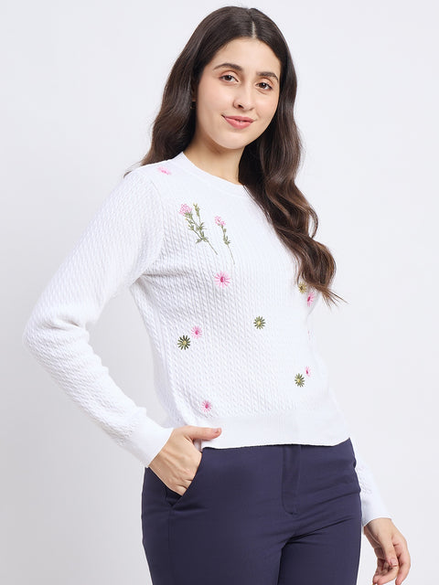 Madame White Cotton Knit Top