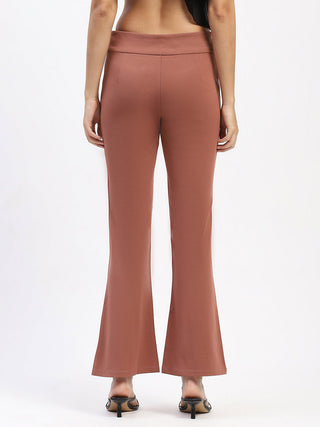 Madame Pleated Solid Rose Trousers