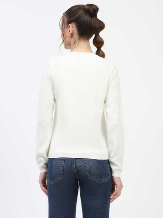 Madame Off White Button-Up Cardigan