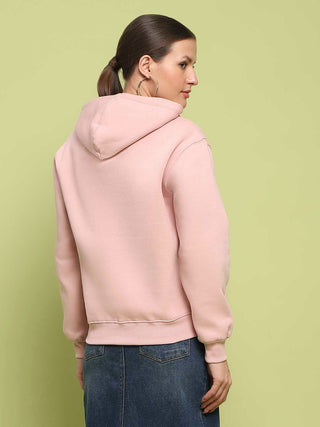 Madame Fleece Double Drawstring Hooded Dusty Pink Sweatshirt