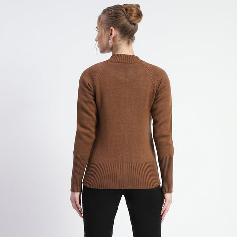 Madame Brown Full-Zip Knit Sweater