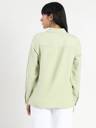 Madame Apple Green Rayon Blend Shirt