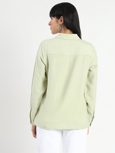 Madame Apple Green Rayon Blend Shirt