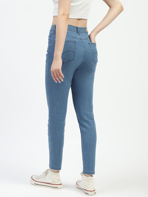 Madame Mid Blue Slim Fit Cotton Jeans