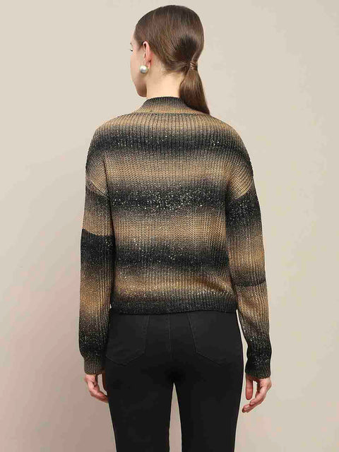 Madame Striped Khaki Sweater