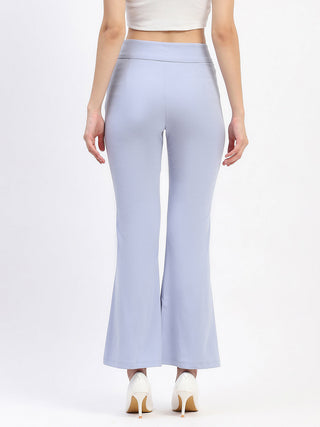 Madame Pleated Elasticated Waist Solid Sky Trousers