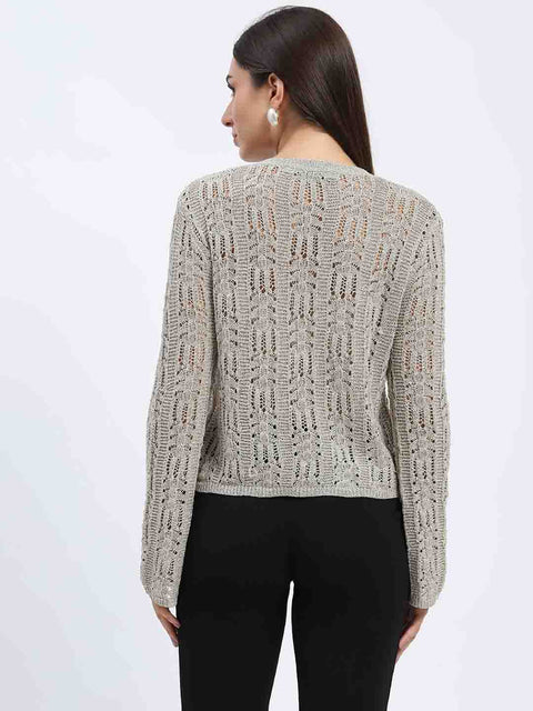 Madame Beige Loose Knit Top