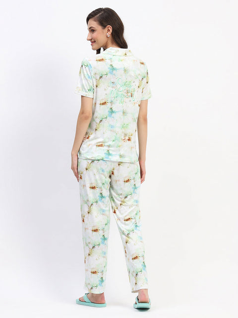 mSECRET Short Sleeve Tie-Dye Mint Pajama Set