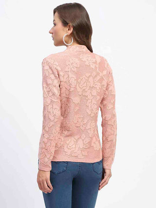 Madame Peach Printed Buttoned Cardigan