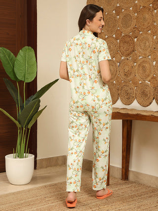 mSECRET All Over Print Top and Bottoms Mint Green Nightsuit
