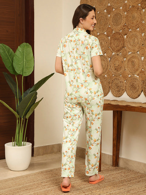 mSECRET All Over Print Top and Bottoms Mint Green Nightsuit