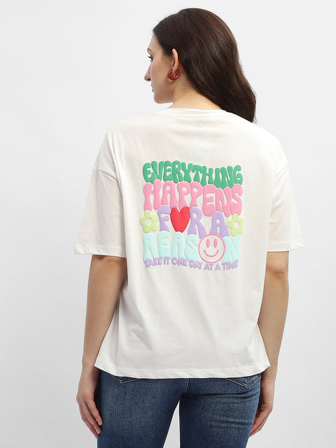 Madame Typography White Cotton T-Shirt