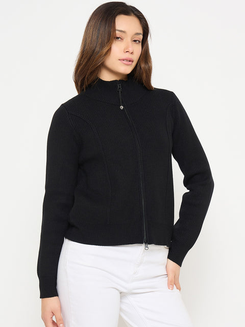 Madame Mock Neck Black Sweater