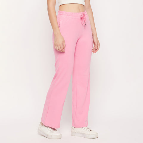 Msecret Pink Cotton Flared Track Bottom
