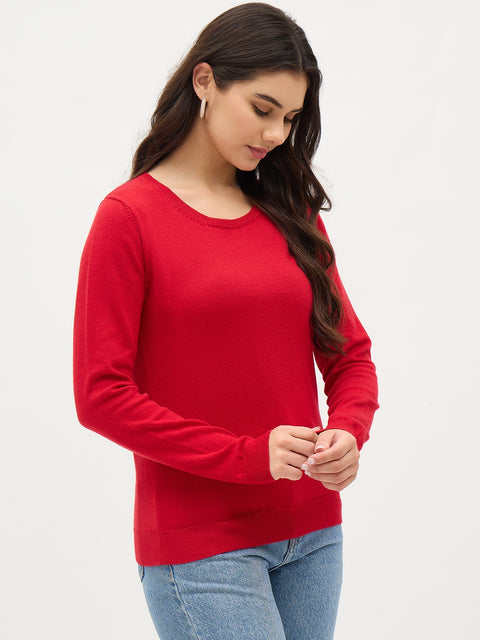 Madame Red Basic Pullover Sweater