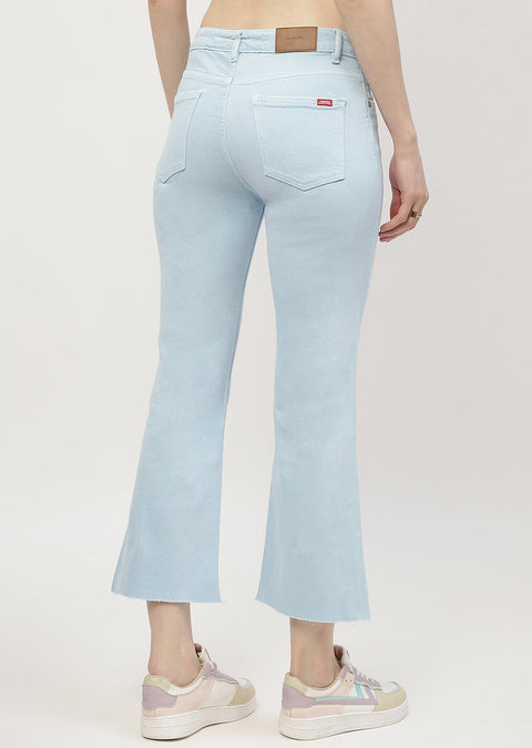 Madame Low Waist Sky Blue Bell Bottom Jeans