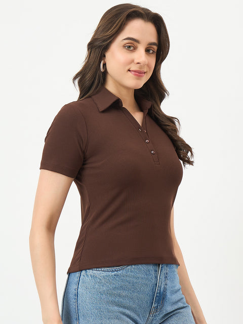 Madame Coffee Half-Sleeve Slim-Fit T-Shirt
