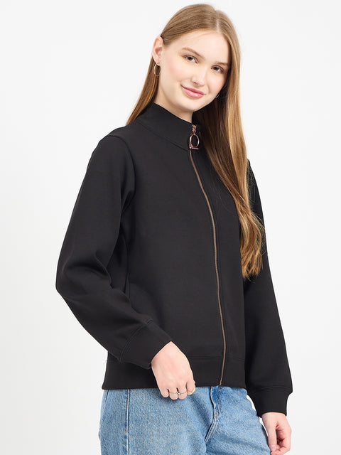 Madame Solid Black Sweat-Shirt