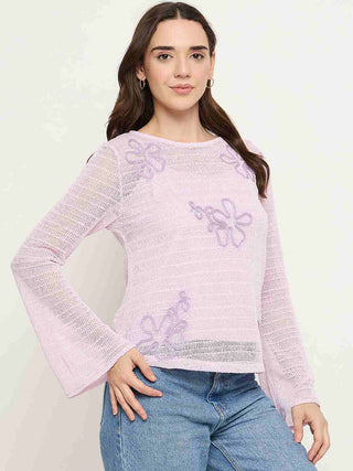 Madame Mauve Lace Fabric Top