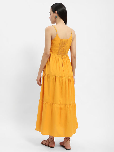 Madame Cami Neck Orange Tiered Maxi Dress