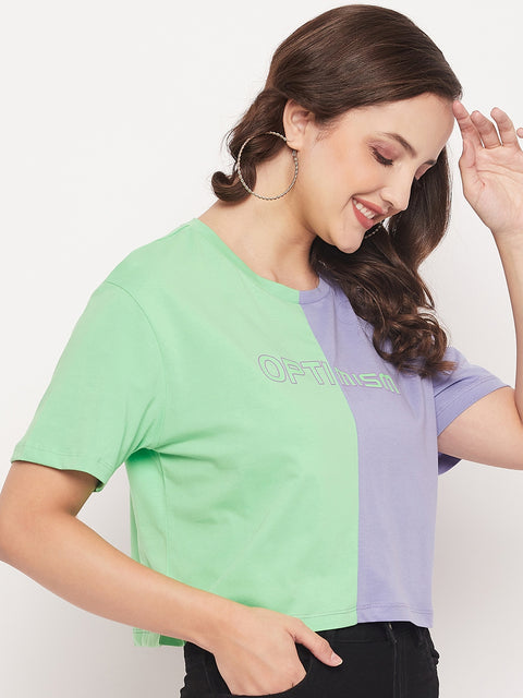 Madame Violet Colourblock Printed T-shirt