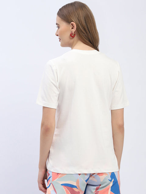 Madame Typography White Regular T-Shirt